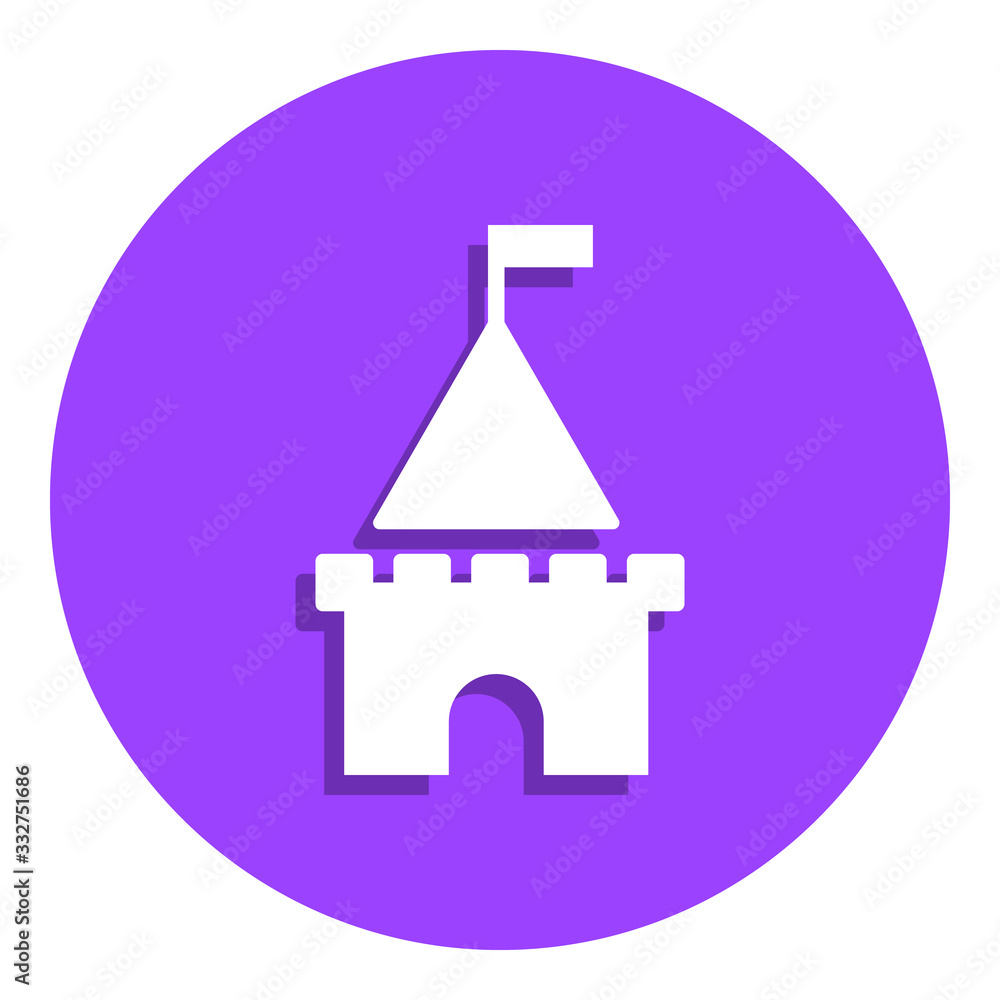 Poster flag castle badge icon. simple glyph, flat vector of web icons for ui and ux, website or mobile appl