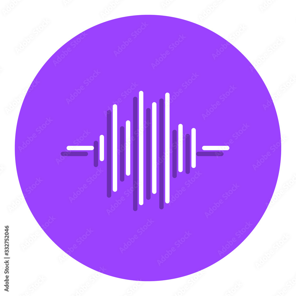 Poster sound / audio wave or soundwave line badge icon. simple glyph, flat vector of web icons for ui and u
