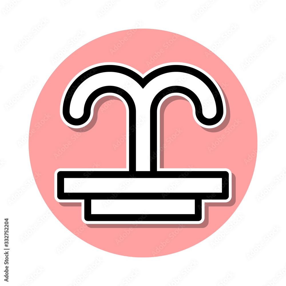Poster fountain sticker icon. simple thin line, outline vector of web icons for ui and ux, website or mobil
