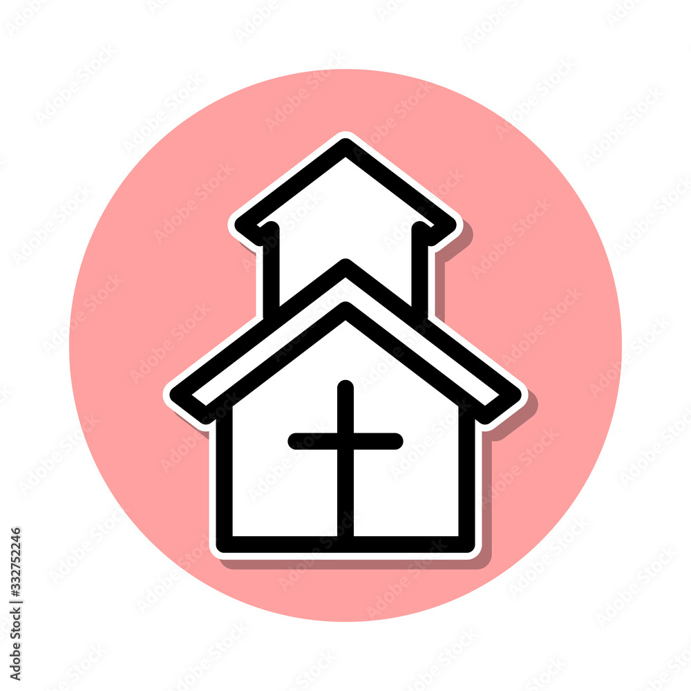 Poster church sticker icon. simple thin line, outline vector of web icons for ui and ux, website or mobile 