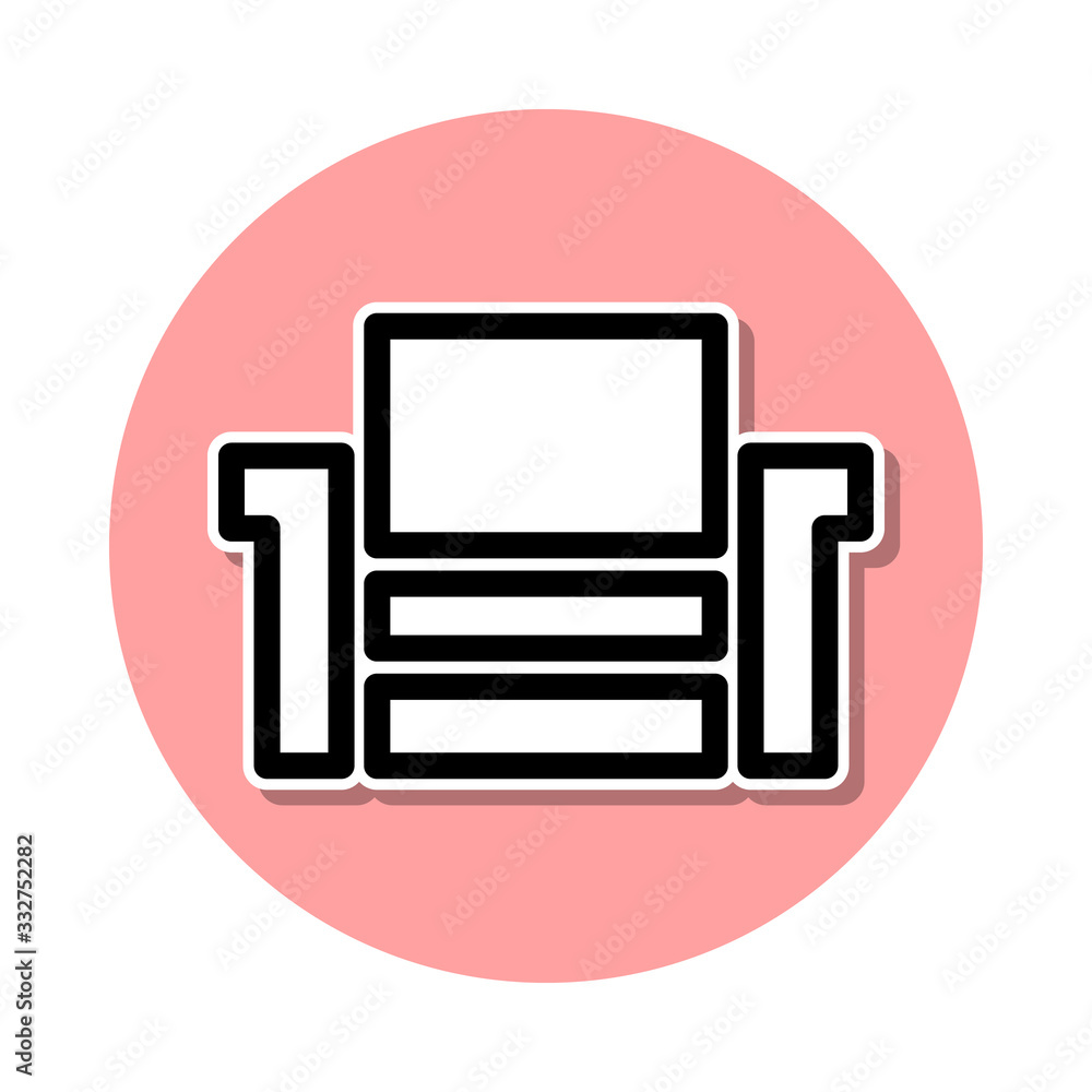 Poster home theater sticker icon. simple thin line, outline vector of web icons for ui and ux, website or m