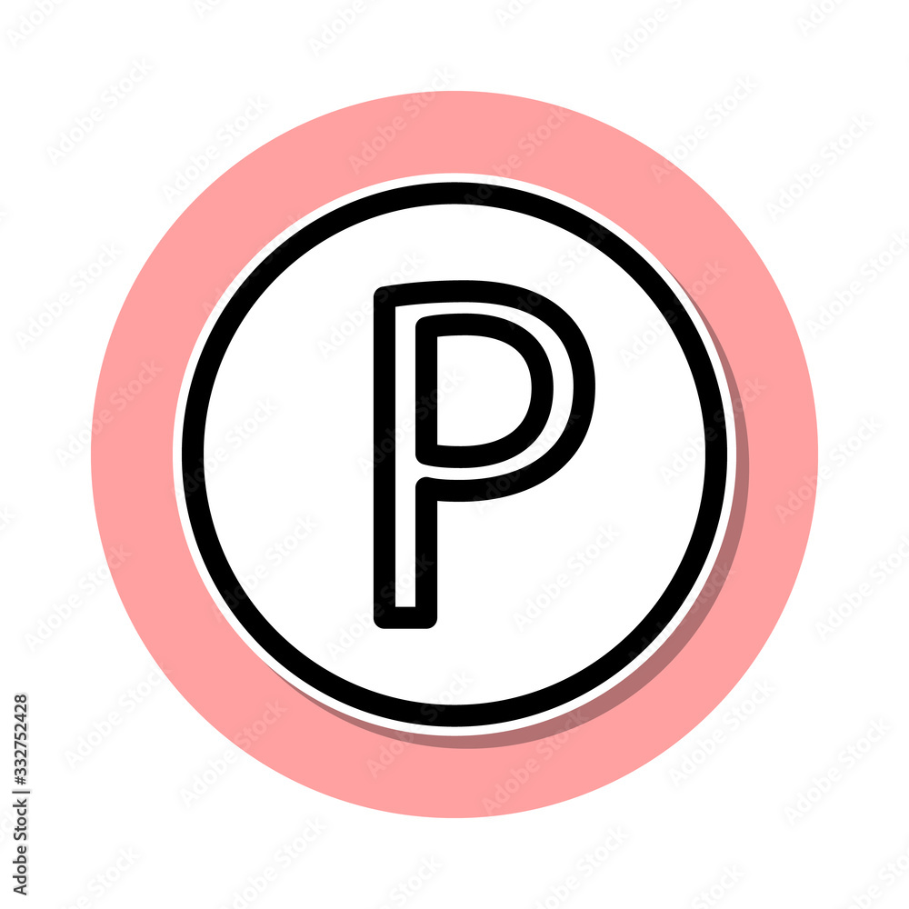 Poster parking sign sticker icon. simple thin line, outline vector of web icons for ui and ux, website or m