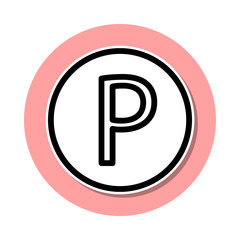 Parking sign sticker icon. Simple thin line, outline vector of web icons for ui and ux, website or mobile application