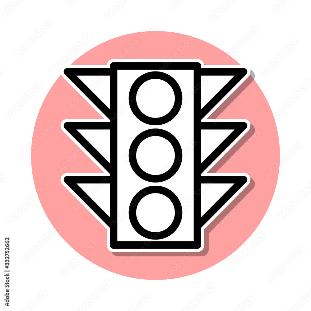 Poster traffic light sticker icon. simple thin line, outline vector of web icons for ui and ux, website or 