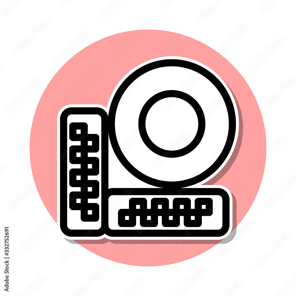 Poster surveillance camera sticker icon. simple thin line, outline vector of web icons for ui and ux, websi