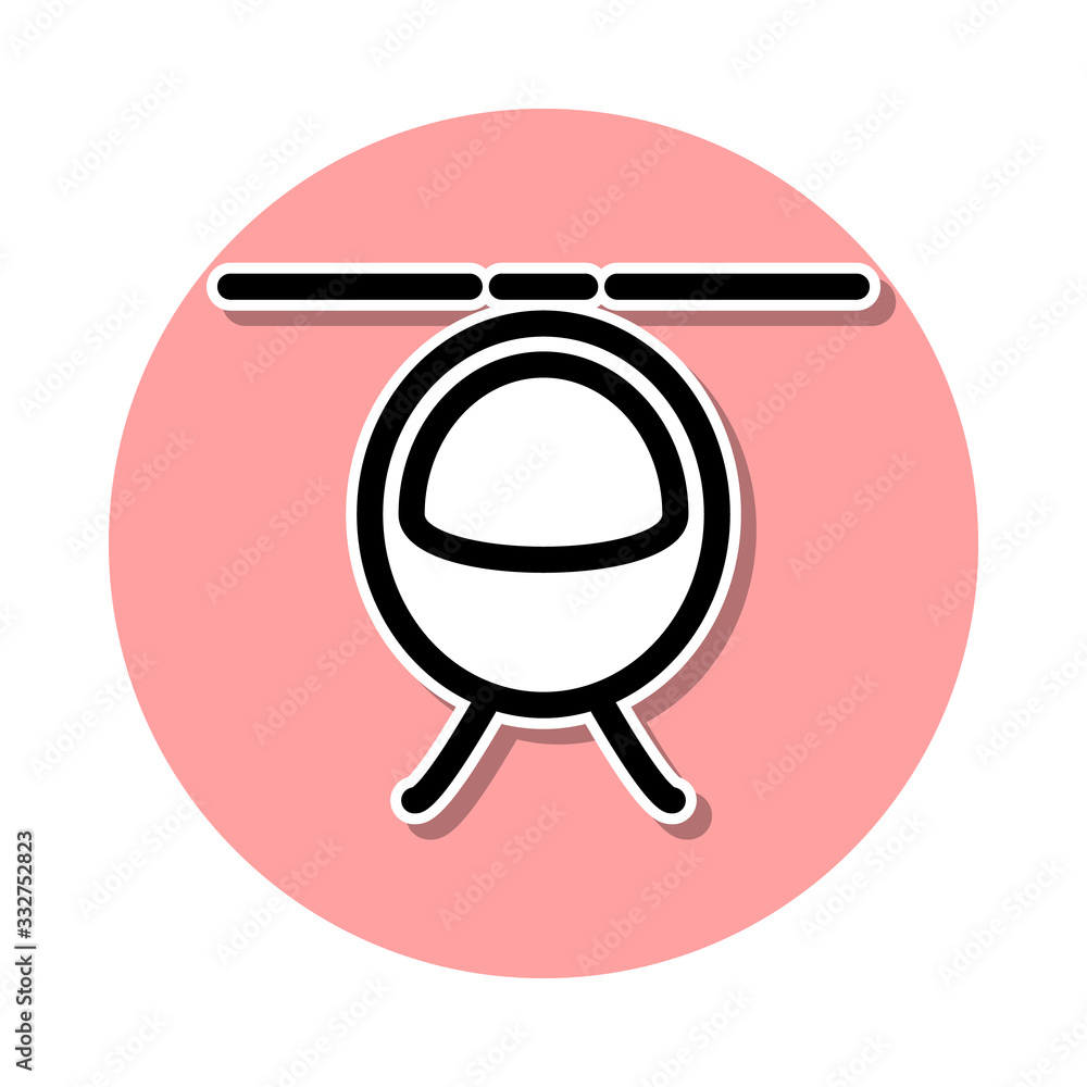Aufkleber helicopter sticker icon. simple thin line, outline vector of web icons for ui and ux, website or mob