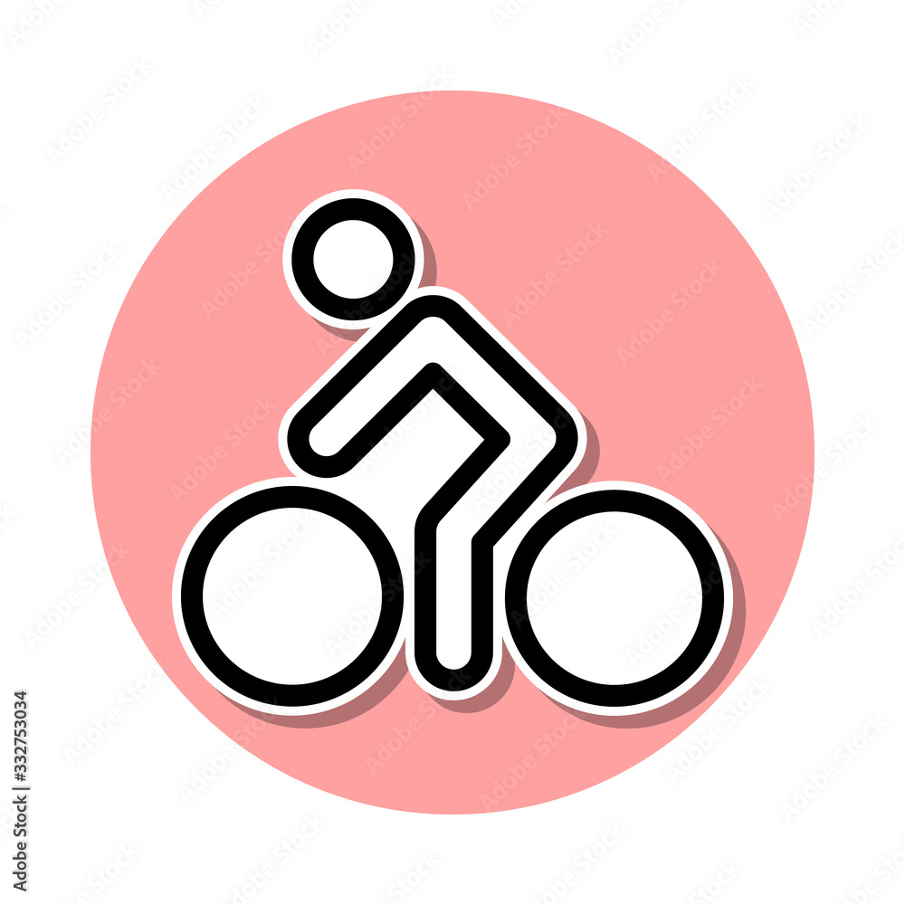 Poster cyclist sticker icon. simple thin line, outline vector of web icons for ui and ux, website or mobile