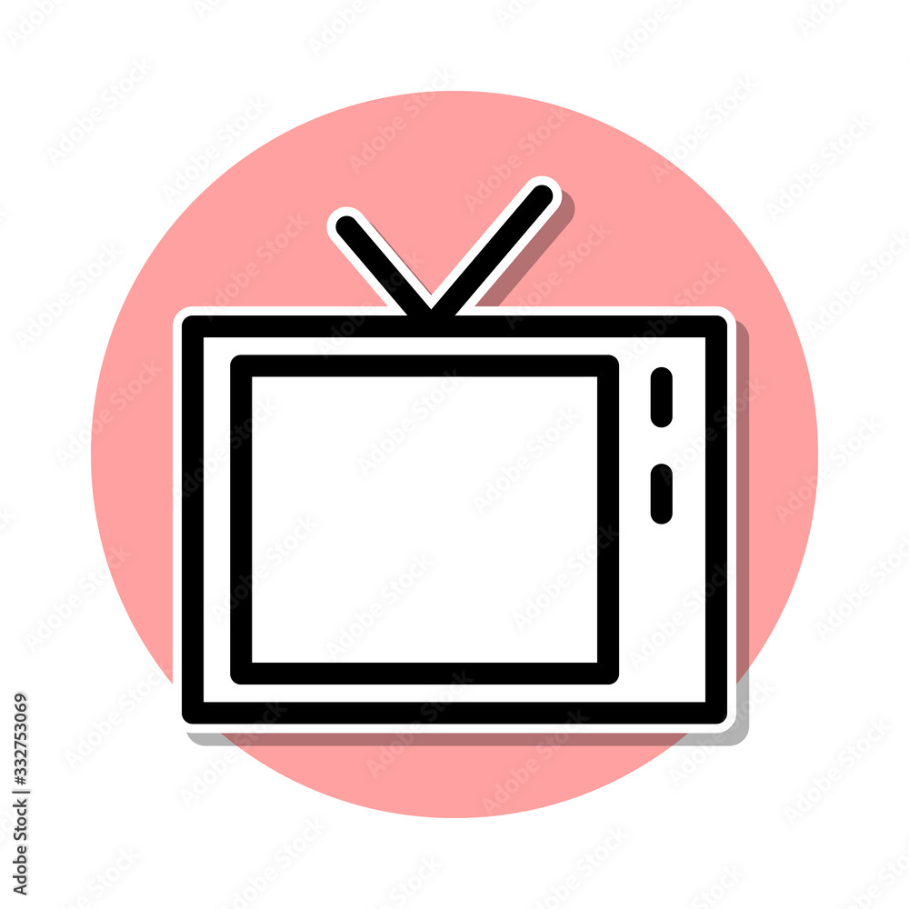 Poster tv sticker icon. simple thin line, outline vector of web icons for ui and ux, website or mobile appl
