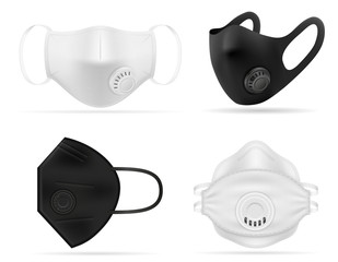 medical respiratory breathing mask for protection against diseases and infections transmitted by airborne droplets vector illustration