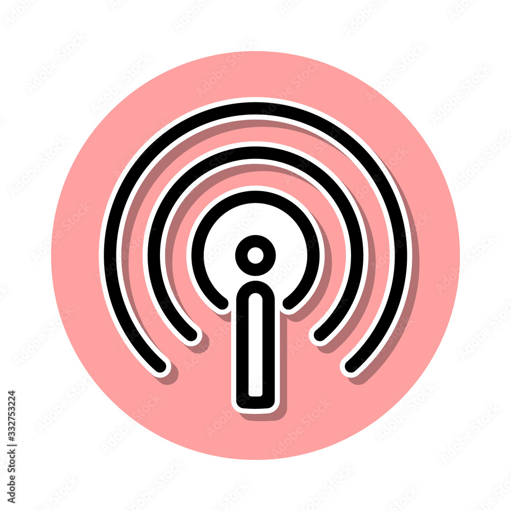 Aufkleber antenna sign sticker icon. simple thin line, outline vector of web icons for ui and ux, website or m