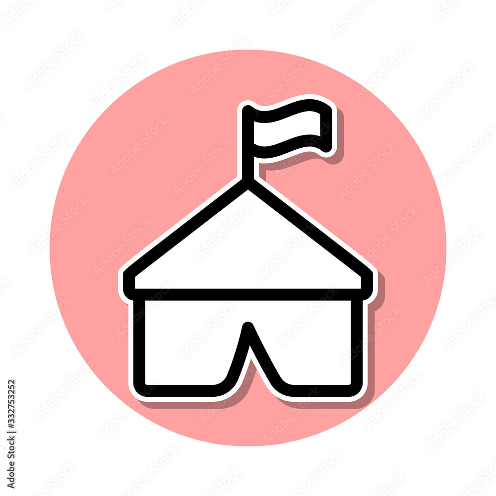 Poster tent sticker icon. simple thin line, outline vector of web icons for ui and ux, website or mobile ap