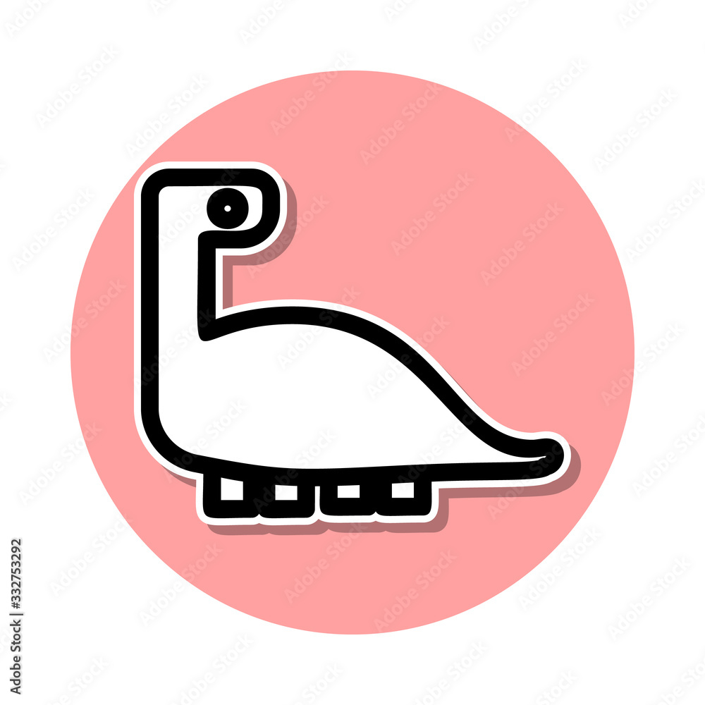 Aufkleber dinosaur sticker icon. simple thin line, outline vector of web icons for ui and ux, website or mobil