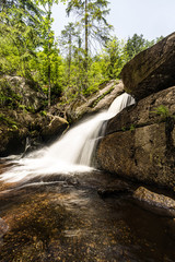 Fototapeta na wymiar Small waterfall on Jizera mountains