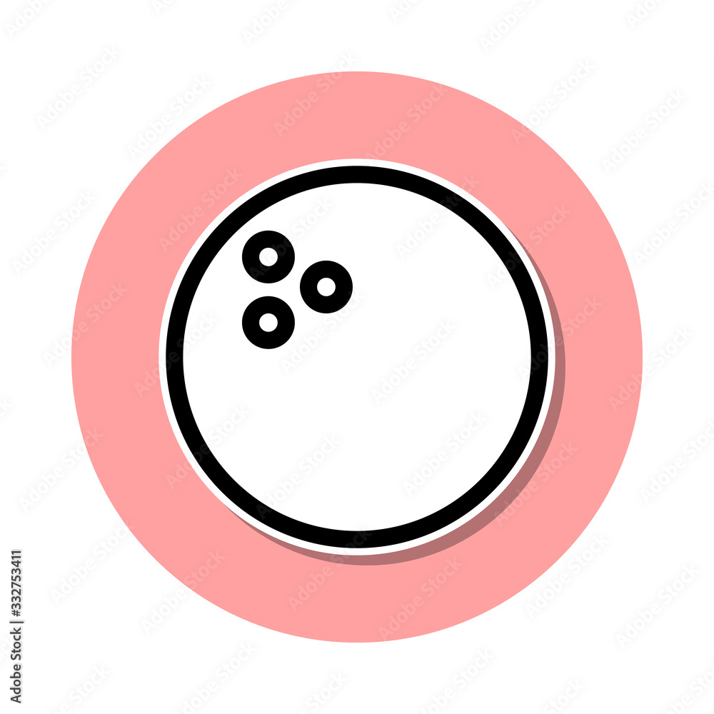 Aufkleber bowling ball sticker icon. simple thin line, outline vector of web icons for ui and ux, website or m