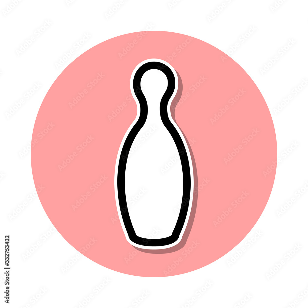 Aufkleber bowling pin sticker icon. simple thin line, outline vector of web icons for ui and ux, website or mo