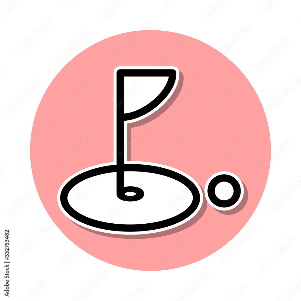 Poster golf sticker icon. simple thin line, outline vector of web icons for ui and ux, website or mobile ap