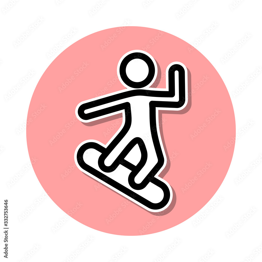 Poster surfer sticker icon. simple thin line, outline vector of web icons for ui and ux, website or mobile 