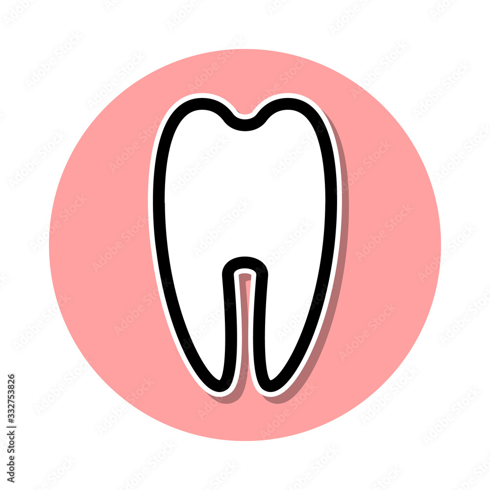 Poster tooth sticker icon. simple thin line, outline vector of web icons for ui and ux, website or mobile a