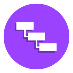 Three Steps List Slide Template badge icon. Simple glyph, flat vector of web icons for ui and ux, website or mobile application