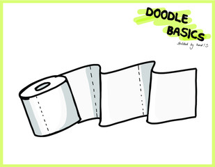 Klopapier, Toiletpaper - Symbol Doodle Sketchnote Template for Workshops, Seminar, Flipchart and Graphic Recording