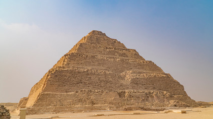 Fototapeta na wymiar The Pyramid of Djoser or Djeser and Zoser, or Step Pyramid is an archaeological remain in the Saqqara necropolis, Egypt, northwest of the city of Memphis.