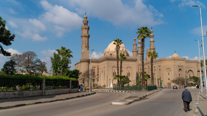 Fototapeta na wymiar View of the old part of Cairo. Mosque-Madrassa of Sultan Hassan. Cairo. Egypt.