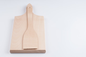 Meat cutting board isolated on white background.Copy space