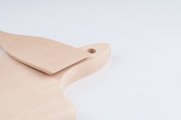 Meat cutting board isolated on white background.Copy space