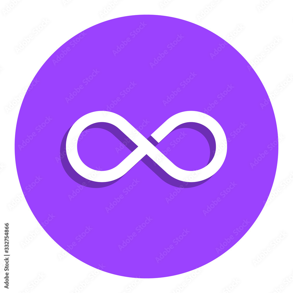 Poster infinity badge icon. simple glyph, flat vector of web icons for ui and ux, website or mobile applica