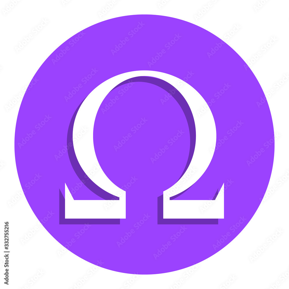 Aufkleber omega sign badge icon. simple glyph, flat vector of web icons for ui and ux, website or mobile appli