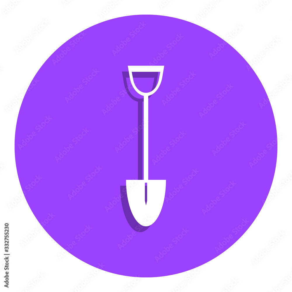 Poster shovel badge icon. simple glyph, flat vector of web icons for ui and ux, website or mobile applicati