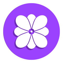 flower badge icon. Simple glyph, flat vector of web icons for ui and ux, website or mobile application