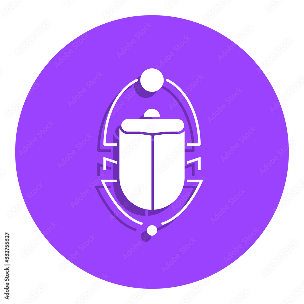 Poster scarab beetle badge icon. simple glyph, flat vector of web icons for ui and ux, website or mobile ap