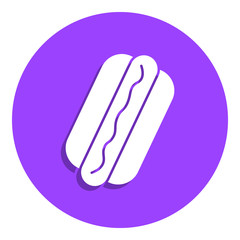 hot dog badge icon. Simple glyph, flat vector of web icons for ui and ux, website or mobile application