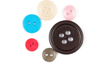 Clothes button isolated on white background. Copy space