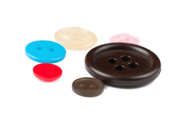 Clothes button isolated on white background. Copy space