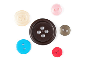 Clothes button isolated on white background. Copy space