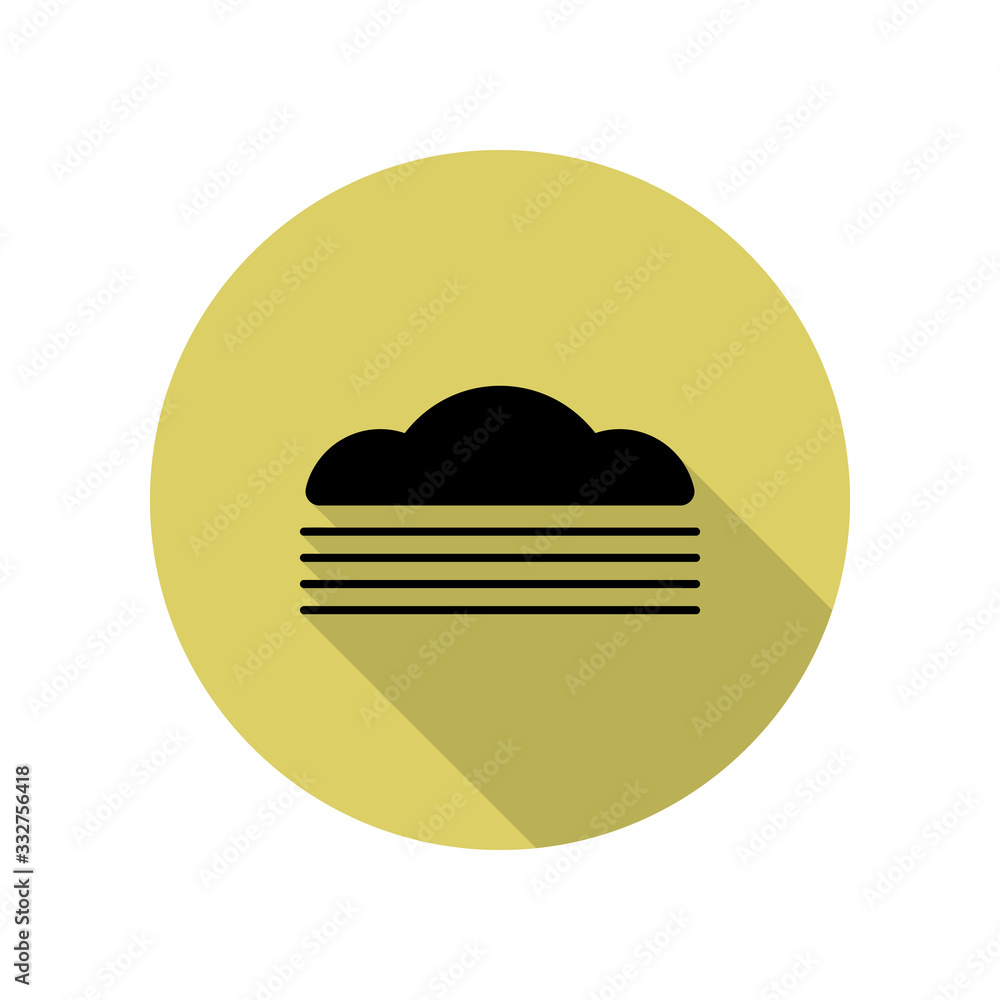 Poster cloud long shadow icon. simple glyph, flat vector of web icons for ui and ux, website or mobile appl