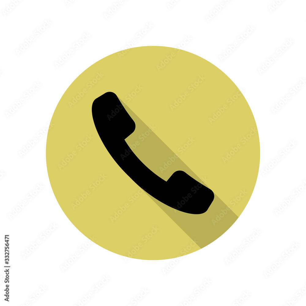 Poster handset long shadow icon. simple glyph, flat vector of web icons for ui and ux, website or mobile ap