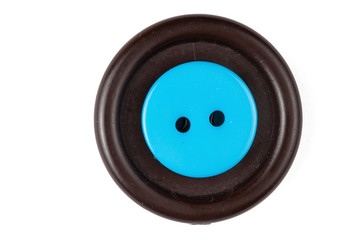 Clothes button isolated on white background. Copy space