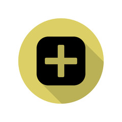 pharmacy sign long shadow icon. Simple glyph, flat vector of web icons for ui and ux, website or mobile application