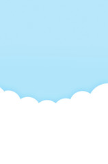 Cute Blue Sky with Clouds Illustration