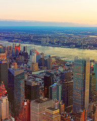 Aerial view on Midtown Manhattan of New York reflex