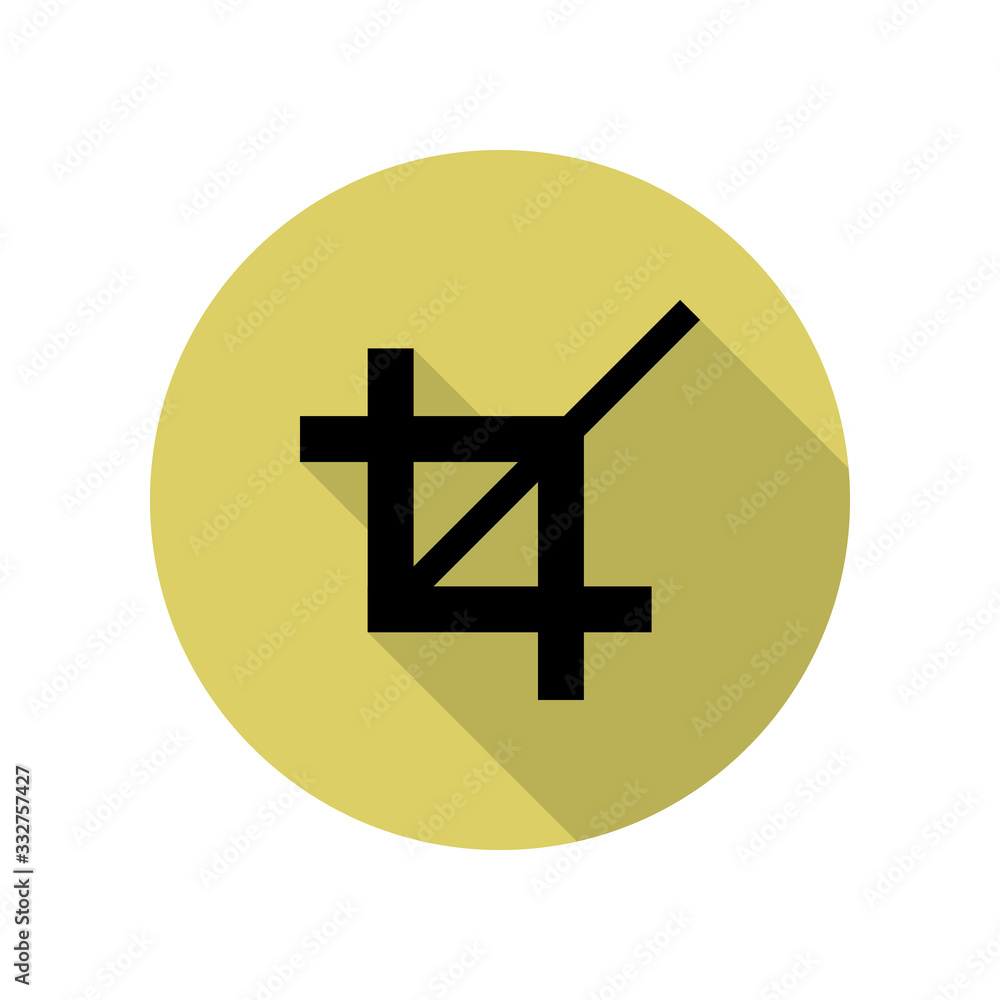 Poster zoom sign long shadow icon. simple glyph, flat vector of web icons for ui and ux, website or mobile 