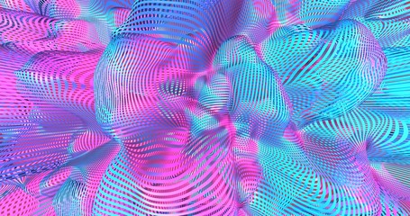 Neon background with fluorescent liquid colors. Ultraviolet abstract blue, purple, pink color. 3D illustration