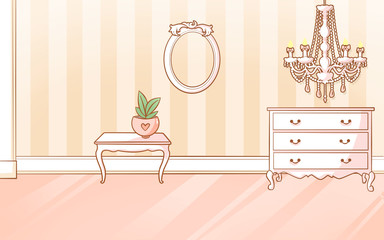 Cute Princess Bedroom Decor Illustration