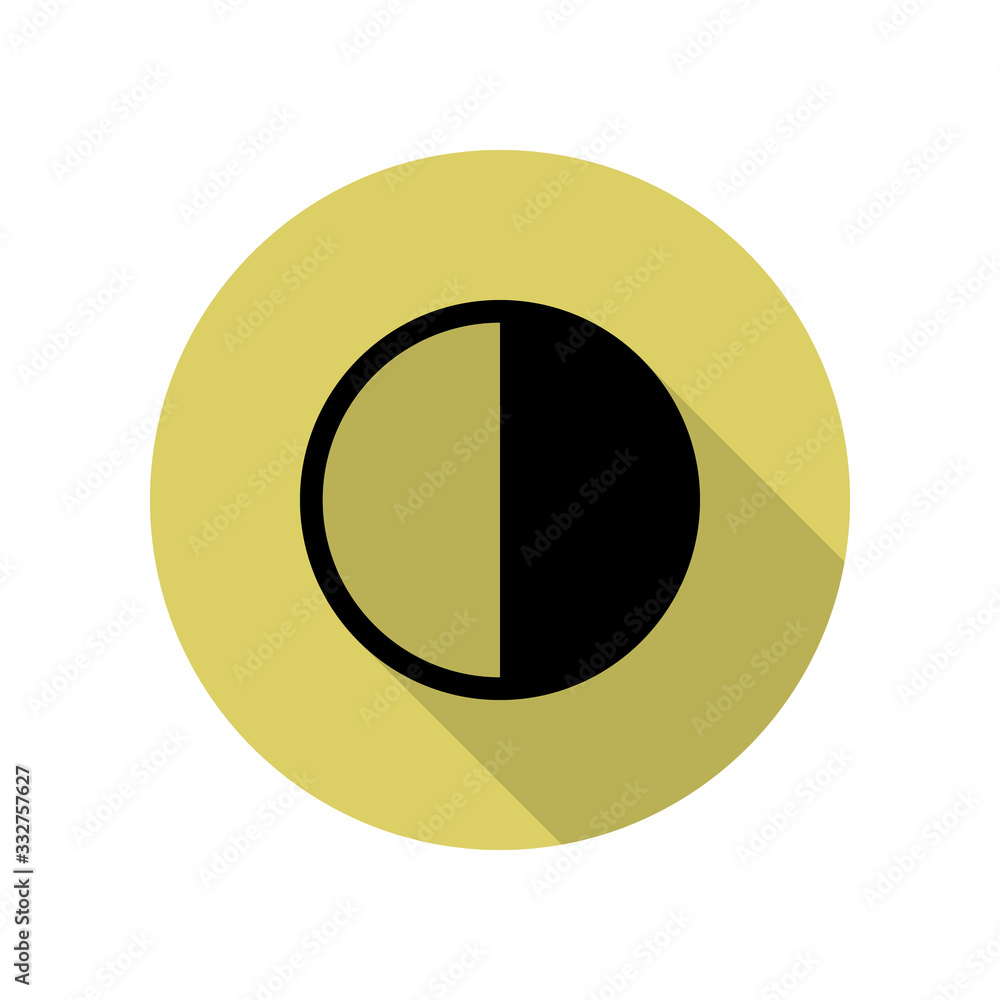 Aufkleber sign of contrast long shadow icon. simple glyph, flat vector of web icons for ui and ux, website or 