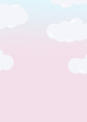 Cute sky with clouds Illustration Blue and Purple Gradient
