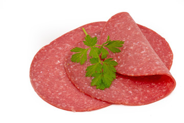In Scheiben geschnittene Salami