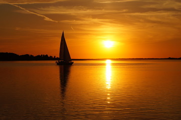 sailboat at sunset